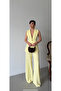 Women's Majeste Yellow Blazer Vest Wide Leg Pants Suit - 6