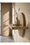 Aura Wood Look Decorative Shelf, Vertical Striped Oval Shelf - 3