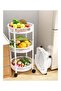 Round 3-layer rotatable folding rack, white, movable