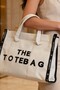 Cream Canvas Women's Tote Bag Large Size Daily Shoulder and Beach Bag - 3