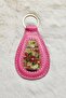 Handmade Pink Color Keychain from Antique Silk Carpet