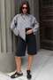 Black Oversize Checkered Women's Shirt Mg2822 - 7