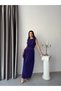 Plum Waist Detailed Draped Sleeveless Dress - 2