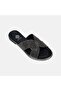 Women's Black Stone Detailed Slippers - 6