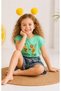Girl's Top and Bottom Set T-Shirt with Floral Shorts - 5
