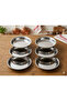 No4 stainless steel 19.5cm x 3.6cm medium size food serving and preparation plate - 2