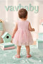 Baby Girl Daisy Embossed Patterned Snap Fastener Tutu Dress-Pink - 2