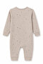 Isis Unisex Baby Star Patterned Long Sleeve Jumpsuit with Snap Fasteners - 6