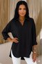 New Season Women's Three-Quarter Sleeve V-Neck Asymmetrical Shirt