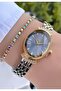 Gold Silver Color Oval Case - Adjustable Steel Band - Bracelet with Gift - 3