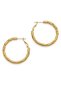 Women's Gold Color Twisted Pattern Vintage Hoop Earrings 3.5cm Stylish Modern Earring Model