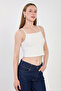 Women's strap bubble blouse - ecru