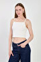 Women's strap bubble blouse - ecru - 2