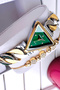 Triangle Case Gift Gold Silver Green Color Women's Watch - Steel Band Japanese Machine Special Stylish Boxed Dkby2056C3 - 4