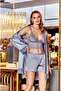Women's Lace Dowry Set 4-Piece Bustier Shorts Nightgown Dressing Gown Set 4020 - 2