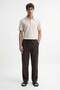 Beige Buttoned Polo Collar Men's T-Shirt - 3