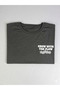 Young Girl Anthracite Floral Text Printed Loose Fit T-Shirt - 3