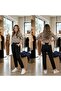 Elastic Waist High Waisted Tube Leg Lycra Large/Small Size Pants Jeans Black - 3