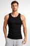 Men's Ribbed Athlete Crew Neck Slim Fit Back Printed Sports Athlete - Black - 3