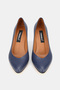 Women's Dark Blue Genuine Natural Leather Thin Heel Shoes, Size 35-41 - 4