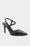 Rouge Asymmetrical Cut Women's Bitter Brown Heeled Shoes - 2