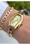 Chain Model-Steel Cord-Women's Wristwatch-Gold Color-2 Years Warranty-Bracelet Gifted Hmj4Fc4 - 3