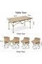 Camping Folding Table and 4 Chairs Set 95x55x50cm Portable Aluminum Picnic Table with Chairs, Lightweight Foldable Outdoor Dining Set with Carry Bag for Camping, Beach, BBQ, Garden & Travel - 2