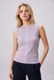 Women's Ribbed Knit Sleeveless Knitwear Athlete Blouse Lilac