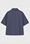 Lyocell Blend Striped Zipper Linen Shirt Indigo - 3