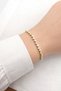 Women's Gold Color Heart Detailed Zircon Stone Minimal Stylish Bracelet Modern Elegant - 2