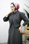 Beli Gathered Gilet Dress Tsd260214 Smoked - 2