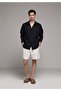 Regular Fit Shirt Neck Plain Men's Navy Blue Long Sleeve Shirt - 2