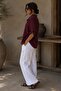 Women's Hakim Collar Cotton Muslin Shirt My3535 - 3