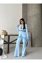 Women's Blazer Jacket Pants Set Lace Detailed Stylish Two Piece Set - 2