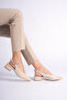 Vienna Women's Cream Skin Beige Open Back Low Heeled Shoes - 2