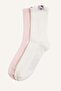 Hello Kitty Label Printed 2-Piece Cotton Booties Socks for Girls H2339A8Ns