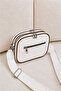 Women's White-Tan Multi-Compartment Crossbody Shoulder Bag with Adjustable Strap Daily Use Zipper Bag - 2