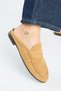 Zuleyka Women's Genuine Leather Pleated Loafer Sand Slippers - 5