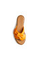 Nira Orange Genuine Leather Women's Slippers - 5