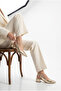 Élise Series Gold Summer Women's Leather Gold Buckle Pointed Toe Low Heel Slingback Shoes - 2