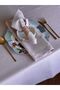 Lunaria Powder Nude Tablecloth and Napkin Set for 6 People - 2