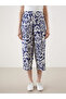 Patterned Women's Capri with Elastic Waist - 2