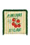 Tomato Printed Yellow Striped Fringed Cushion Cover - Italian Cover with Green Tassels - 6