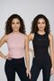 Women's 2-Pack Cotton Camisole Thick Strap Crew Neck Front Lettering Printed Stretchy Slim Fit Sports and Casual Athlete Set