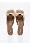 Women's Heeled Slippers with Blunt Toe and Buckle - 6