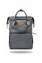 Luxury Gray Leather Detailed Domestic Production Mother Baby Care Backpack - 4