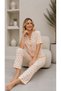 Yazlik Karyoka Stitched Short Sleeve Women's Pajama Set