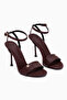 Jamila Burgundy Ankle Strap Thin Heeled Women's Shoes - 3