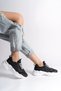 Tokyo Lace-Up Orthopedic Sole Knitwear Detailed Women's Sports Shoes Tbt - Black - 3