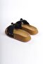 Dila thick and orthopedic sole bear satin women's slippers skt - black - 5